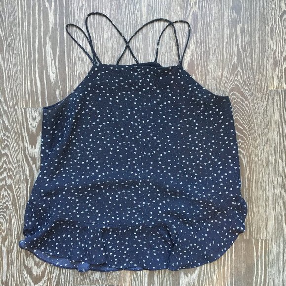 LOFT Black Cross Strap Flared Tank Top - Sz S - Picture 4 of 6